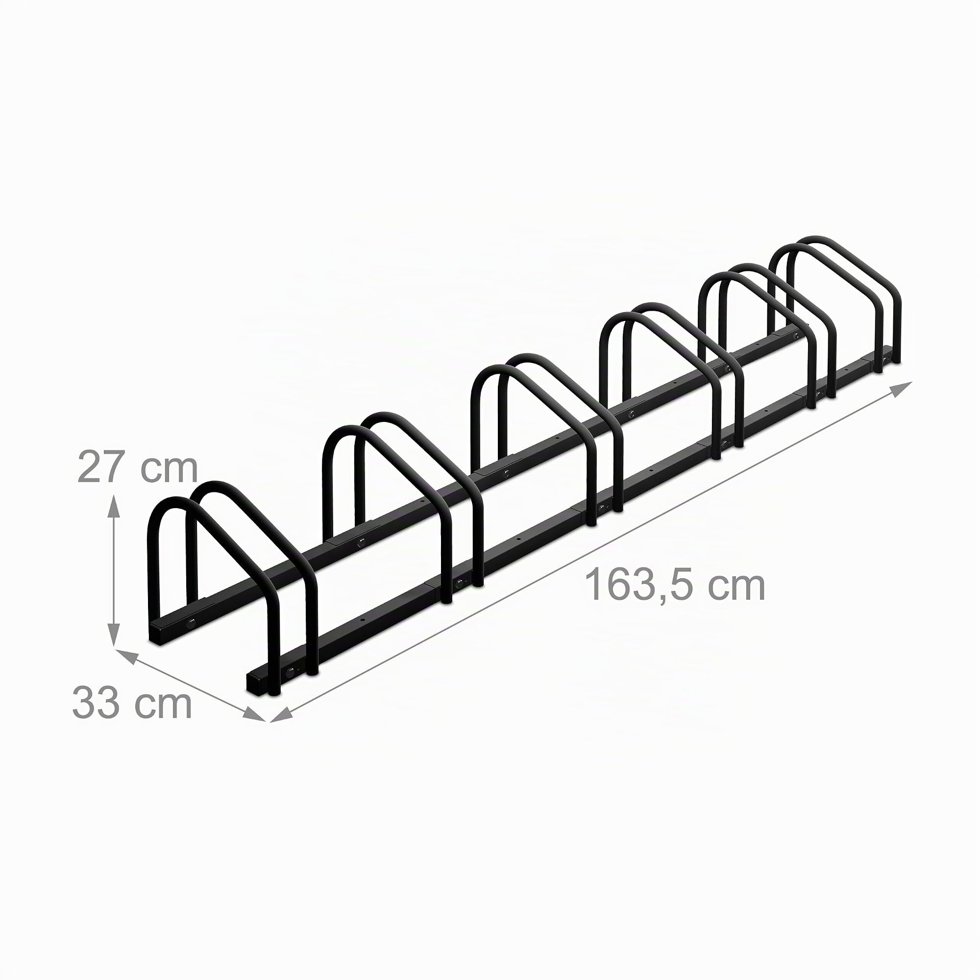 Relaxdays Râtelier pour 6 vélos, Roues de Largeur 60 mm Max., Porte-vélos en métal, Anthracite