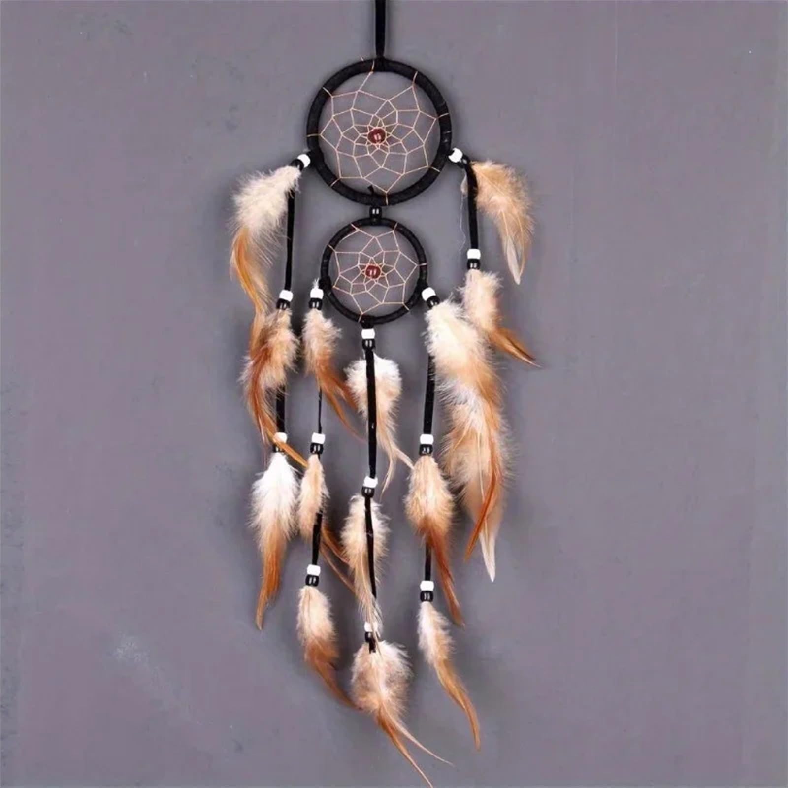Atrapasueños con Plumas Marrones, atrapasueños for Colgar en la Pared, Accesorios for Dormitorio, carillón de Viento, 2 uds para El Dormitorio(Brown02)