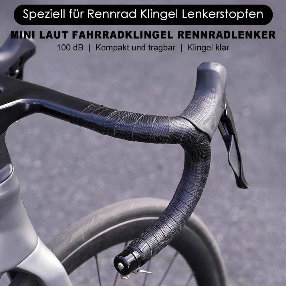 Rennrad Klingel Lenkerstopfen - Fahrradklingel Rennrad | 100db Fahrradklingel Rennradlenker fur 22,2mm Lenker
