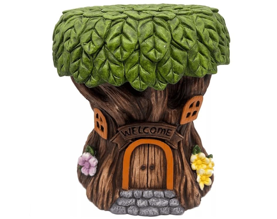RA-HOMESTORE New Magical Treehouse Garden Stool, Crafted from Weather Resistant Magnesia for Long Lasting Use, Lightweight and Easy to Move, Ideal As A Decorative Garden Stool.