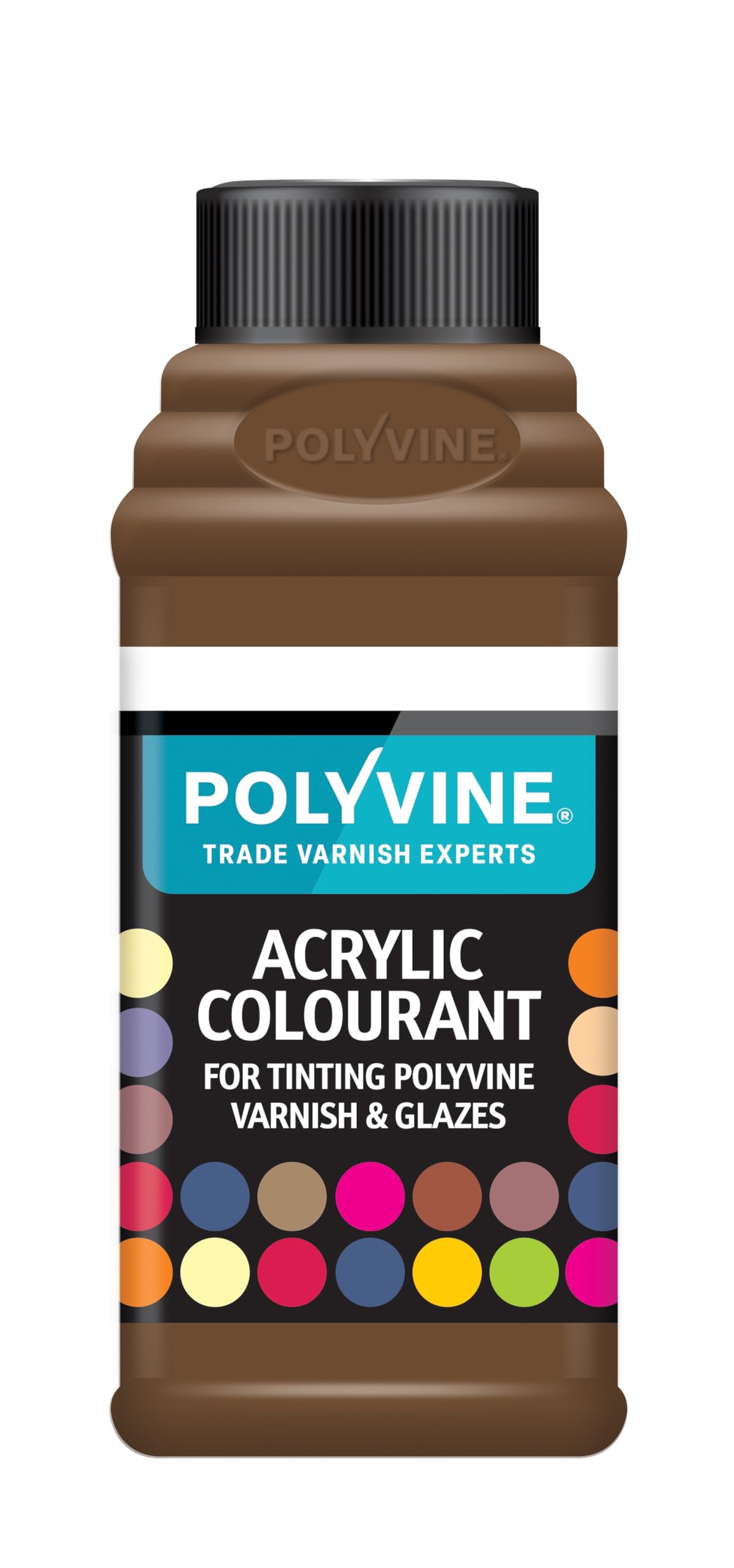 Polyvine for Tinting Water Based Products - Easy Blend, Dense Liquid Pigment Colour Additive for Paint, Varnish, Filler, Grout, Cement, Emulsion, Masonry Paint & More - Walnut, 50g