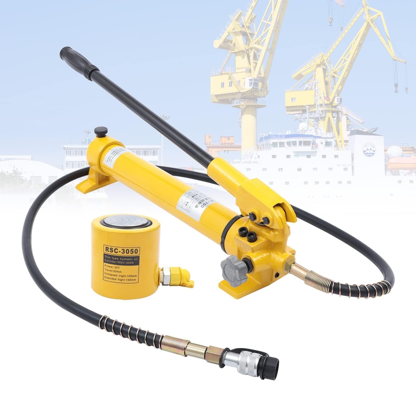 Podnośnik hydrauliczny z pompą ręczną, niski profil CP-180 do maszyn do budowy statków(30T)