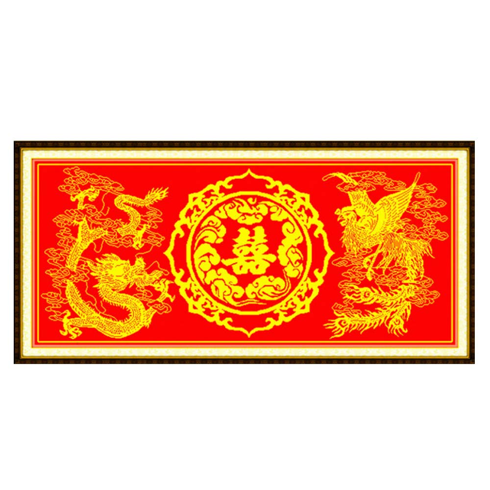 Point de croix de luxe broderie fine dragon phénix style chinois