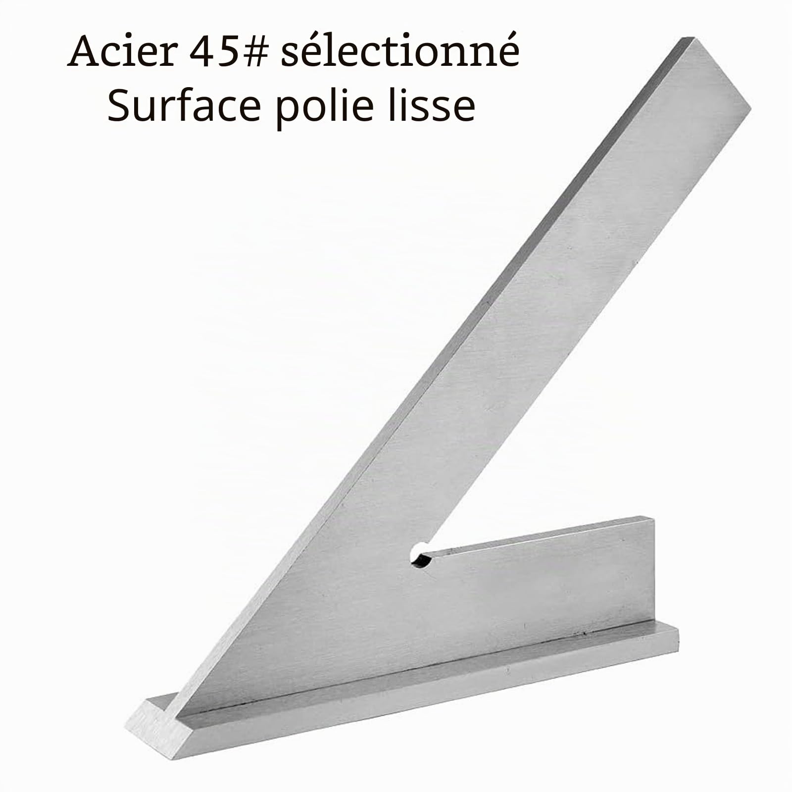 Règle de Mécanicien à 45 Degrés, 150 x 100 mm DIN 875/2, Équerre de Menuisier de 45 Degrés avec Siège