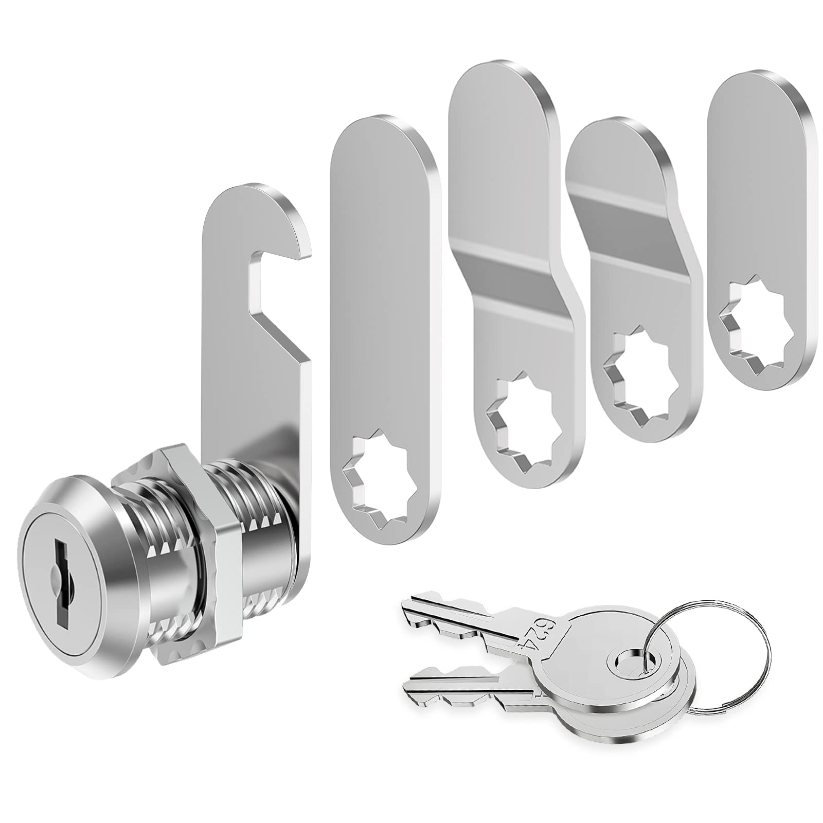 VOCIBO® Cerradura para buzón de 20 mm, viene con 5 placas de bloqueo diferentes, cerradura para armario, cerradura para muebles, cerradura para taquilla, cerradura de palanca para buzones