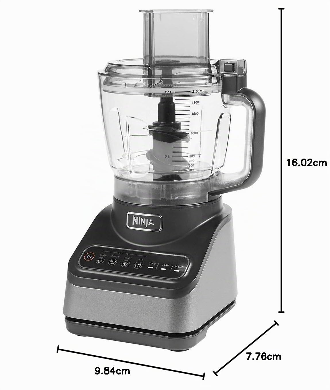 Ninja Robot da cucina, 850 W, ciotola 2,1 l, 4 programmi automatici, per frullare, tagliare, purè, miscele, 3 velocità manuali, lame per tritare e impastare, lavabile in lavastoviglie, nero, BN650EU