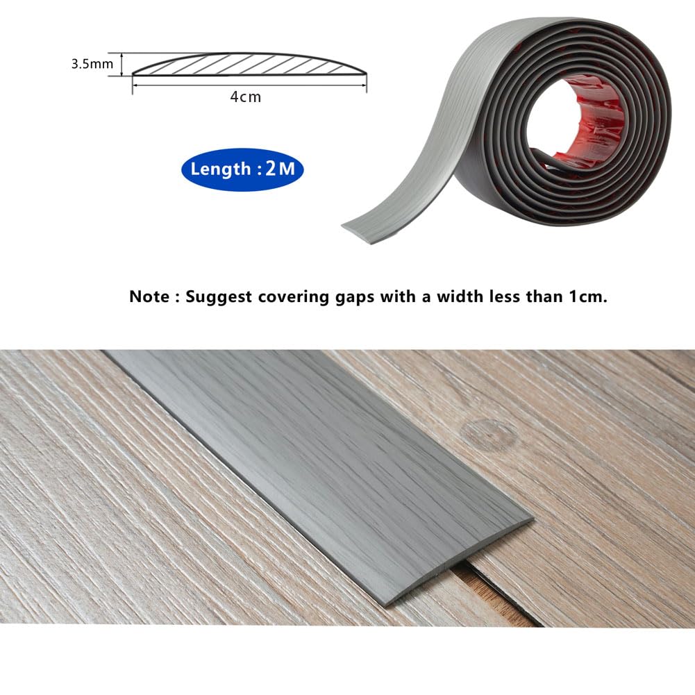 Striscia Di Transizione Pavimento Autoadesiva - 2m X 4cm, Colore Rovere Grigio, In PVC - Foto 10