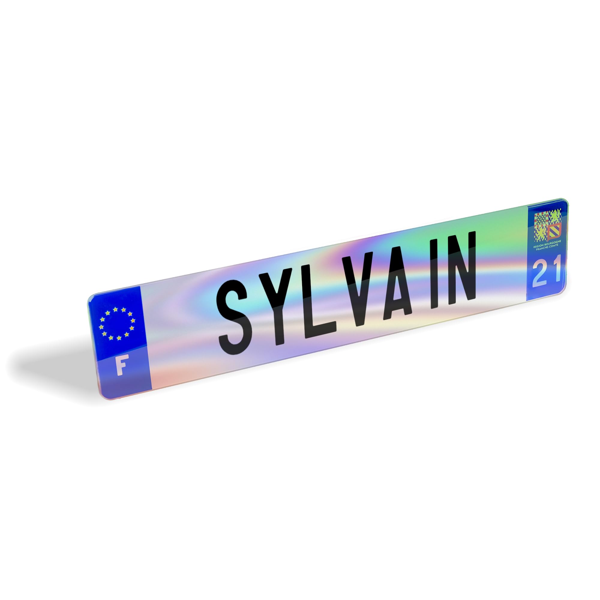 1 Plaque Prénom Voiture Holographique - Plaque décorative pour Voiture, Camion, Garage - Fantaisie 520 x 110 mm - Prénom Camion - Personnalisée, Prénom Voiture Personnalisable