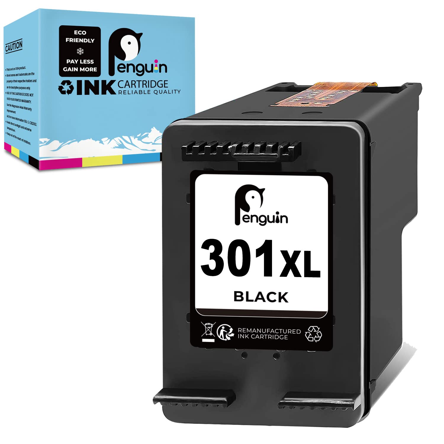 Penguin 301XL Black for HP 301 XL Compatible with Deskjet 3055 3050A 2542 3000 1000 1010 1050 1055 2050 2510 2545 Envy 4500 4507 5530 Officejet 2620 2622Printer Ink Cartridge Replacement