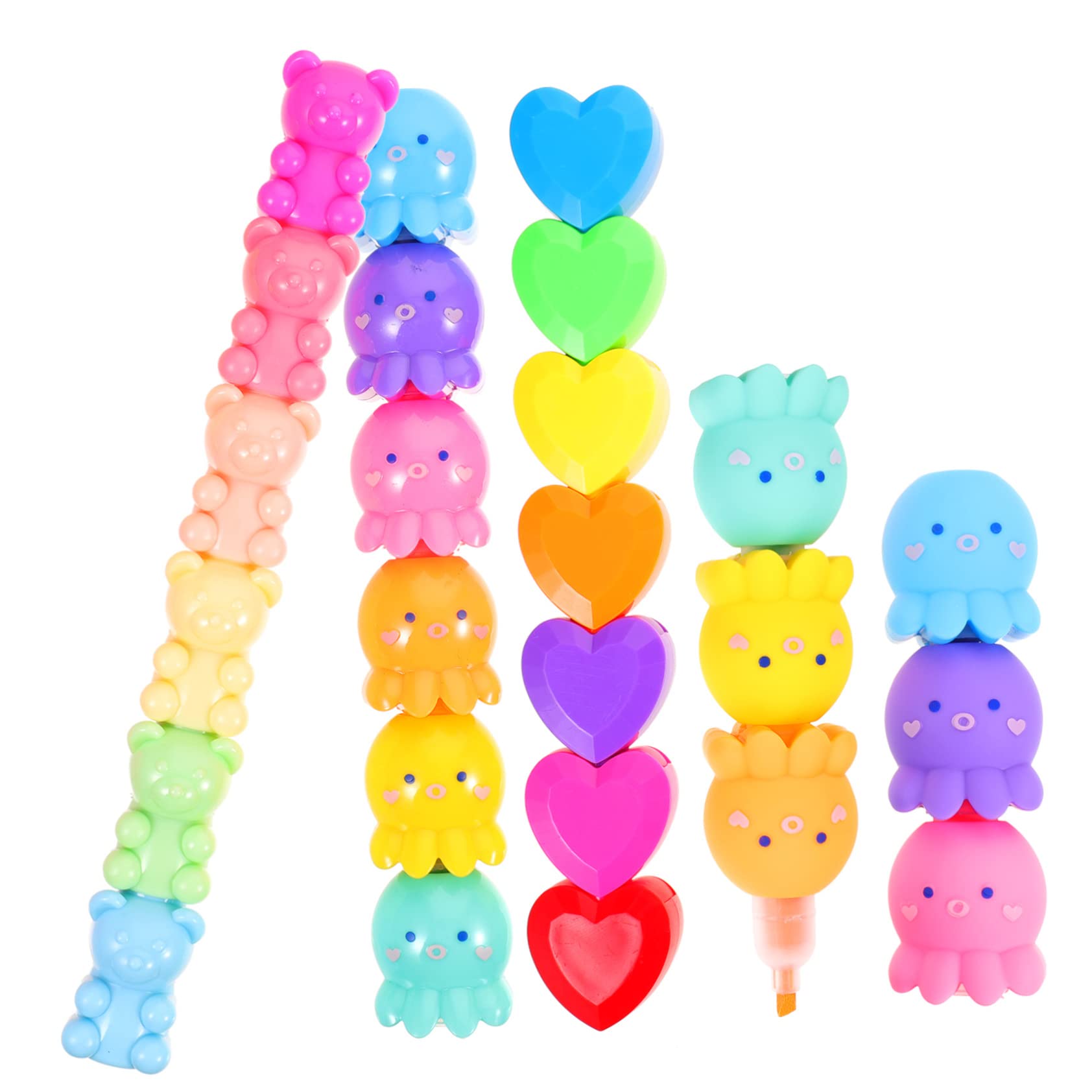 OSALADI 5 Sätze Cartoon Textmarker Herzform Bunte Fluoreszierende Marker Für Schule Und Büro Für Notizen Scrapbooking Und Kreative Projekte 25 Stück * 5