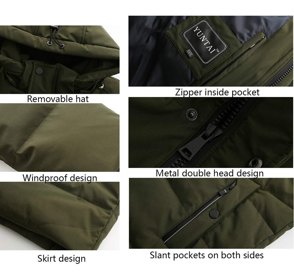 Doudoune pour Homme, Vestes légères, Manteaux d'hiver Chauds, Pouvoir gonflant de 700, Doudoune extérieure, Tissus Doux, Chauds et Confortables, Vert, 8XL