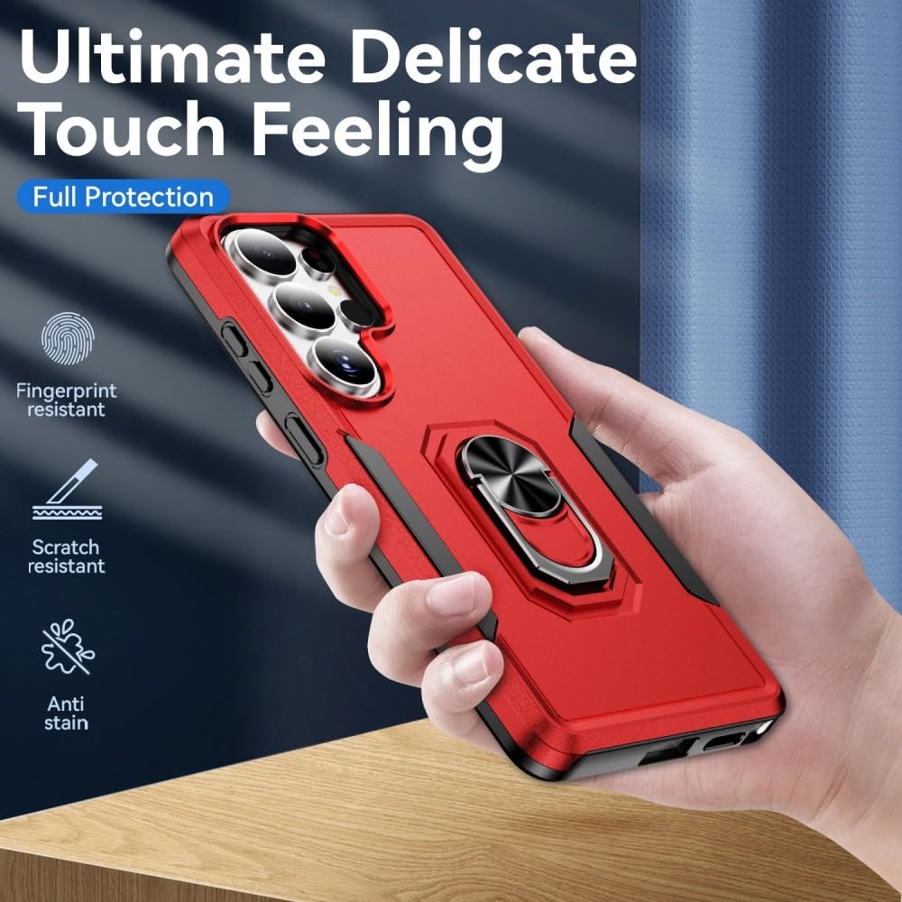 Generic Funda compatible con Samsung Galaxy A71 4G (color: rojo-rosa intenso), funda con soporte de anillo a prueba de golpes