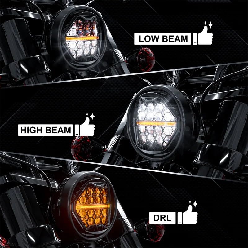 Projecteur avant LED 5.75 pouces de qualité supérieure avec DRL ambre pour Dyna - 7