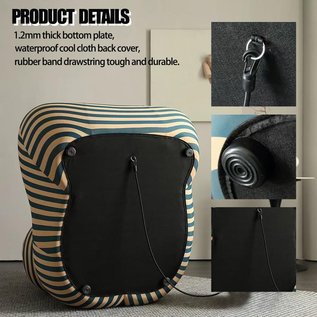 MEISIMAN Small Couch, Mother's Embrace Loveseat Sofa - Mini Couch with Movable Ottoman, Modern Comfy Linen Fabric & Memory Foam Compression Sofa Chair for Lounge Bedroom Living Room (Blue Yellow)