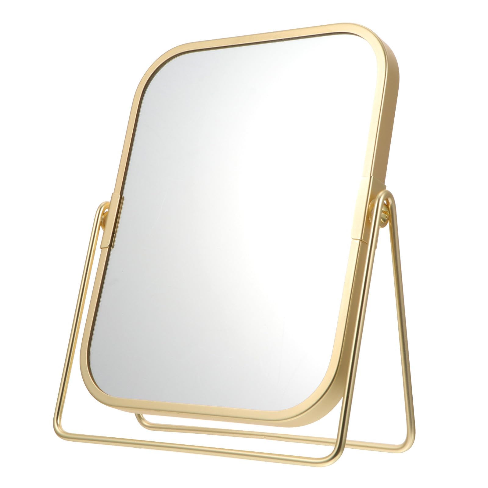 Miroir de maquillage double face rotatif 360 en métal pour table et coiffeuse