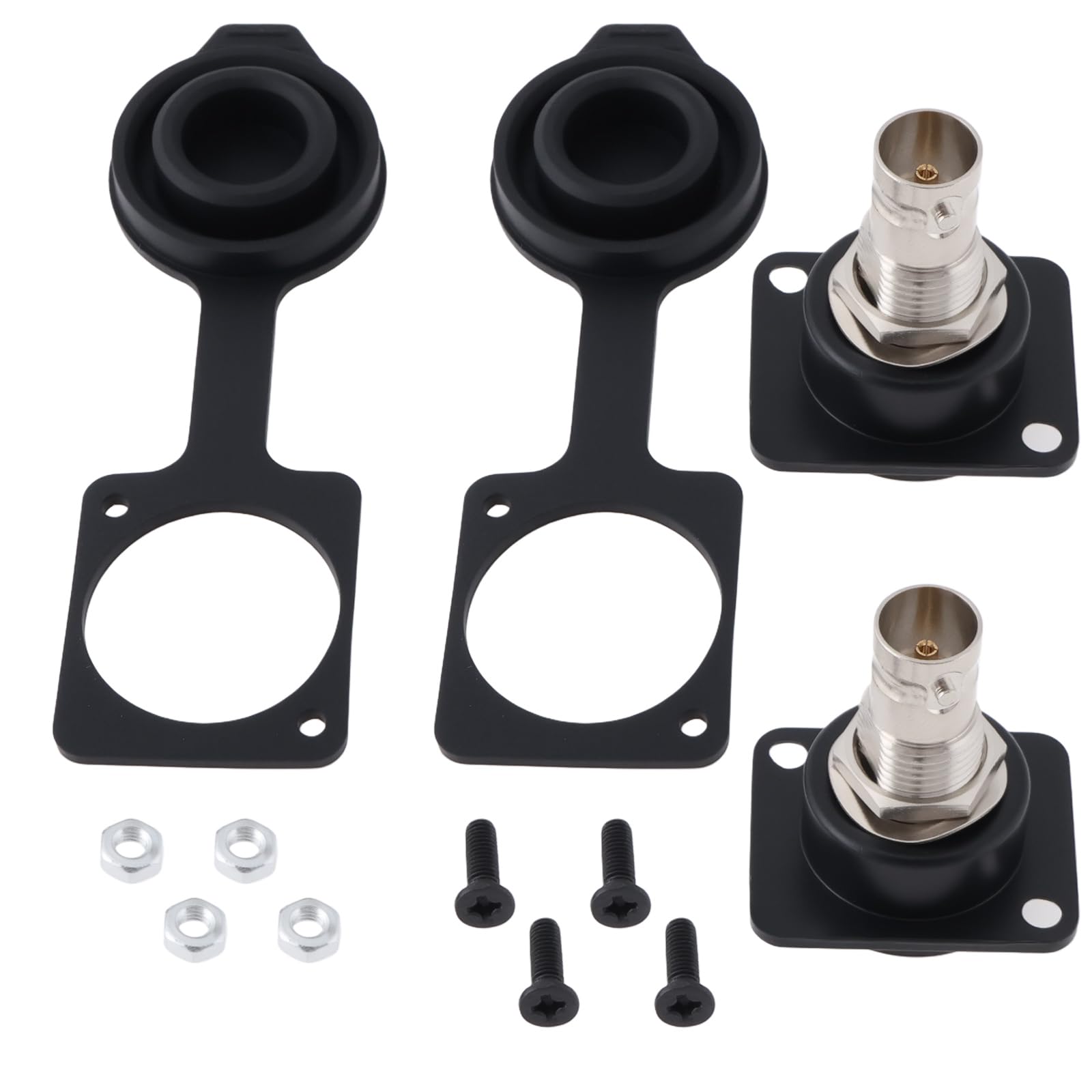 Connecteur BNC Type D 75 Ohms Montage Panneau 2 Pièces Vidéo SDI 31x26mm Noir