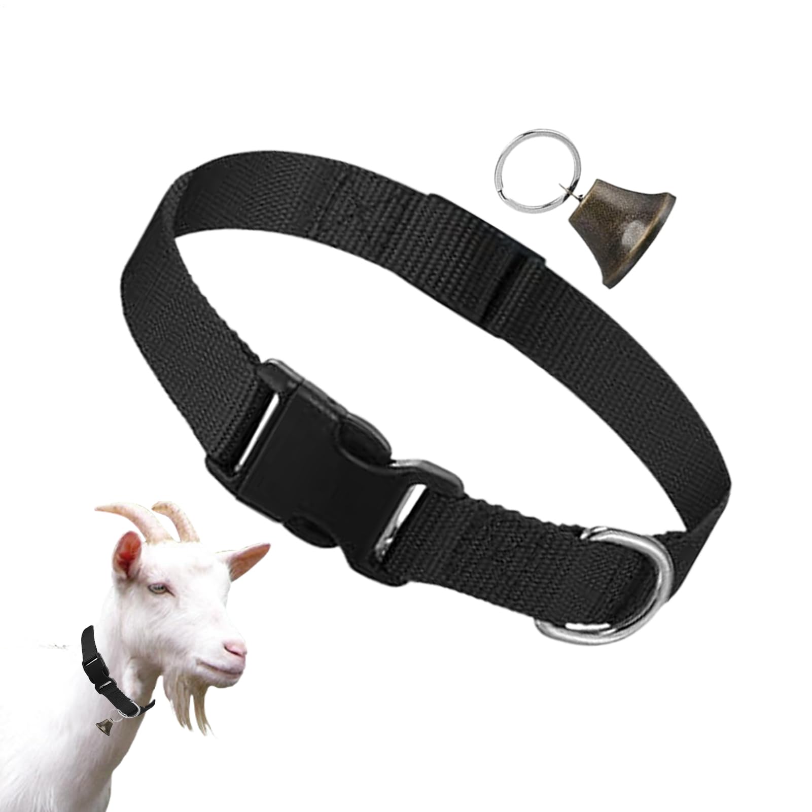 Collier de chèvre - Colliers de Mouton réglables | Anti Perdu la Cloche de pâturage pour Vache pour Animaux de chèvre