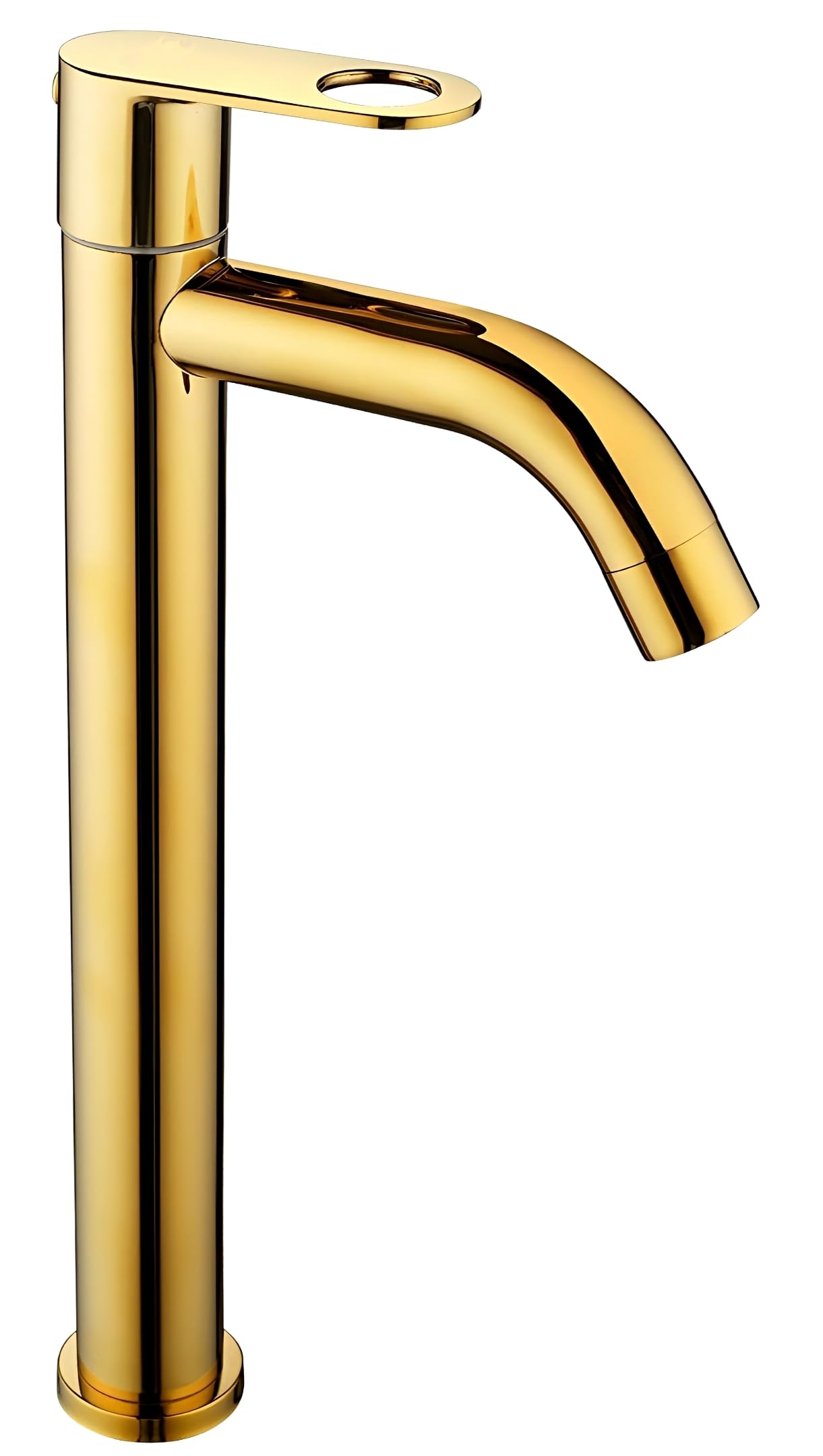 Carnival SS-304 Full Gold Extended Tall Body Golden Basin Pillar Faucet Tap | Tall Pillar Cock Tap for Wash Basin | Gold Tap for Wash Basin (12"Inches) for Bathroom,Counter Table Top Washbasin