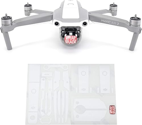 Wrapgrade Skin compatible con DJI Mavic Air 2  Color de acento B (blanco racing)
