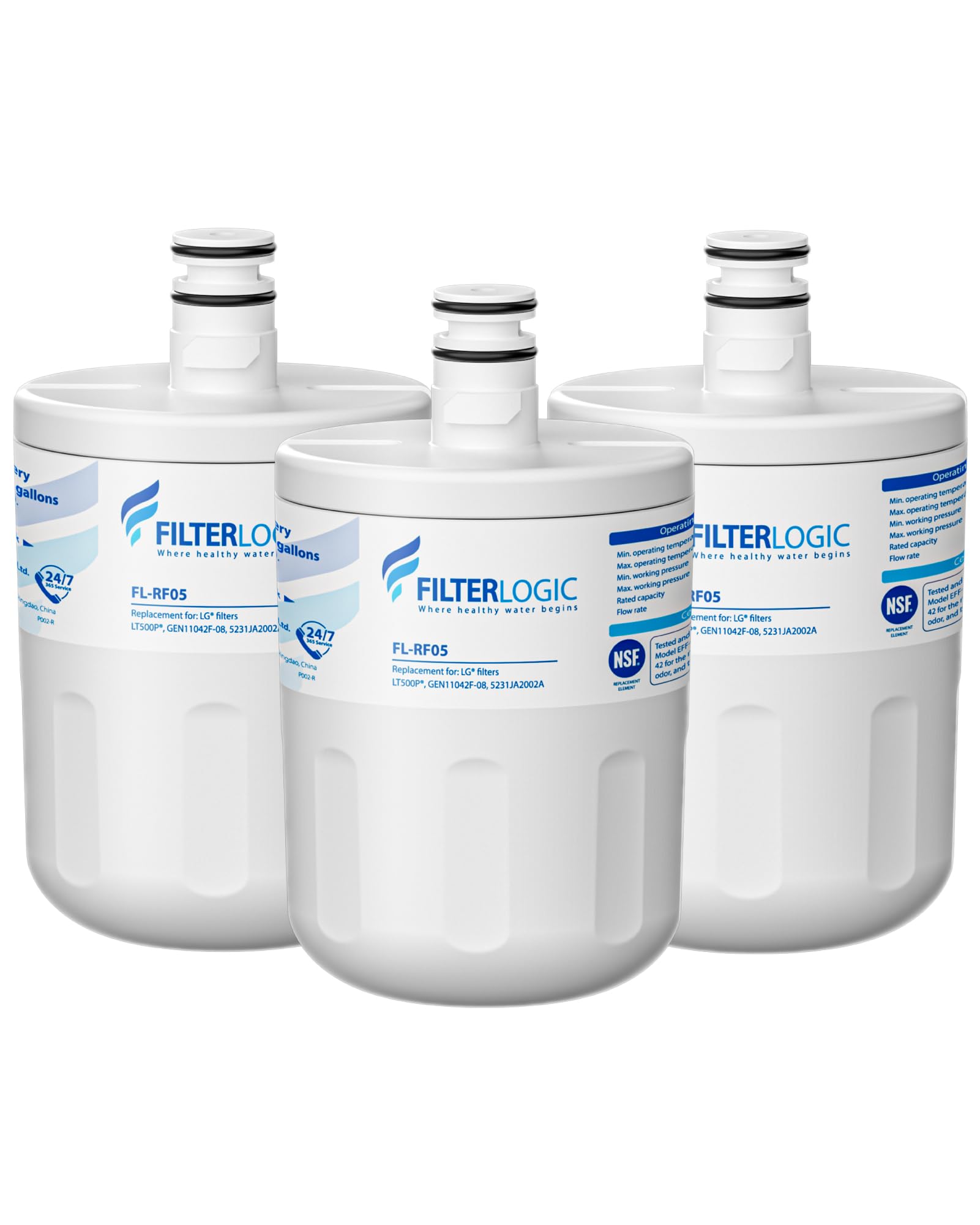 Filterlogic 5231JA2002A Refrigerator Water Filter Replacement for LG LT500P GEN11042FR-08 ADQ72910911 ADQ72910901 Kenmore 9890 46-9890 LFX25974ST LMX25964ST LSC27925ST
