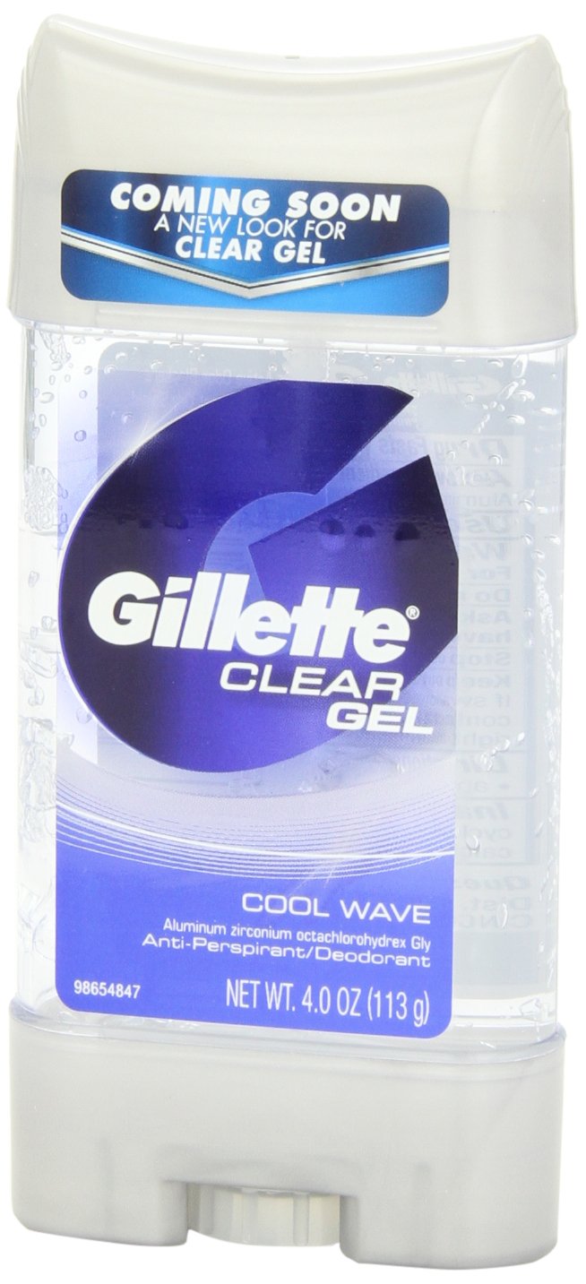 Gillette Anti-Perspirant Deodorant Clear Gel, Cool Wave 3.8 oz (Pack of 3)
