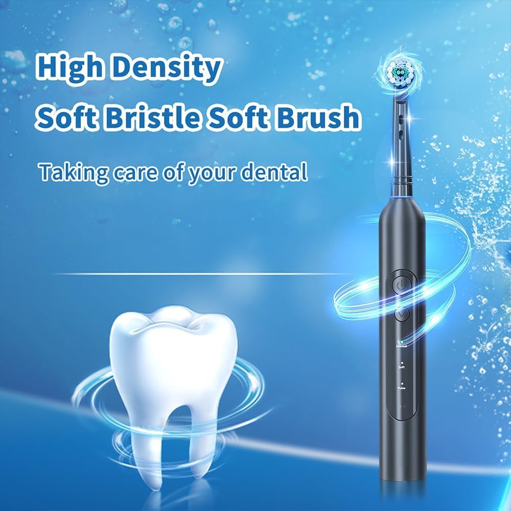 Deep Clean - Spazzolino da denti elettrico ricaricabile, sensore di pressione per proteggere le gengive (bianco chiaro)