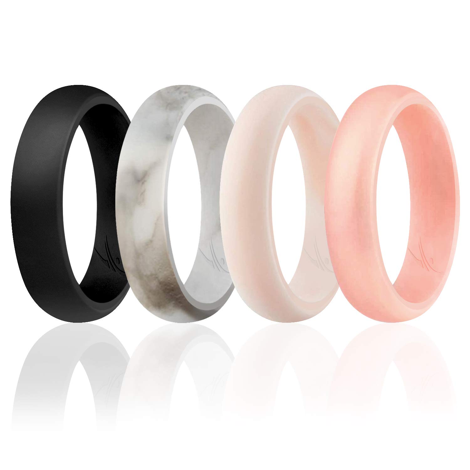 ROQSilicone Wedding Ring for Women, Affordable Silicone Rubber Wedding Bands, 5.5-6 (16.5mm), Metal, No Gemstone