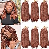 16 Inch Copper Red Spring Twist for Butterfly Locs 6 Packs Shoulder Length Bomb Twist Crochet...