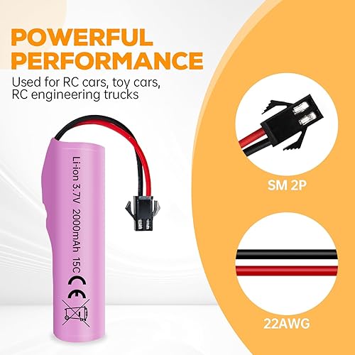 Miniatura 5 de sea jump 5 unids 3.7 V 2000 mAh SM-2P Plug batería de litio con cargador 5 en 1 para DE68 DE44 DE45W DE45 DE58 DE49 DE57 DE70 vehículo todoterreno