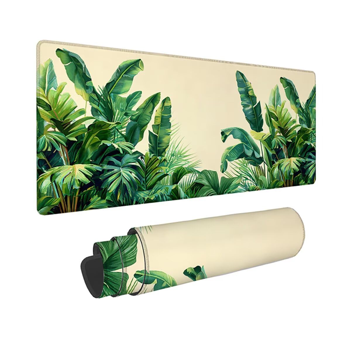 Tappetino per Mouse Gaming XXL 1200x600x3mm – Ufficio Mousepad Grande – Migliora la Velocità e la Precisione Tenuta Stabile Sottomano per Ufficio e Casa Accessori Scrivania – Verde Pianta LMDT10382
