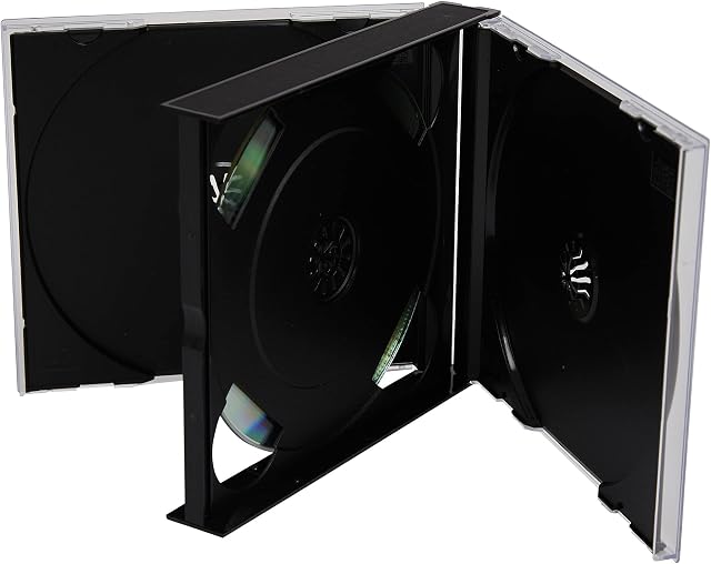 CD DVD 3 Way Jewel Cases 25mm for 3 Disc with Black Tray 10 /Pack by Dragon Trading®
