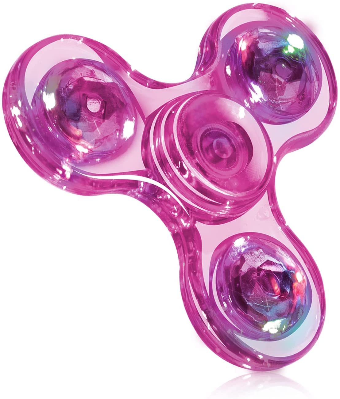 TB® LED Light up Fidget Spinner, Clear Fidget Toys, Anxiety Toys Stress Relief Reducer Spin for Kids and Adults (Pink)