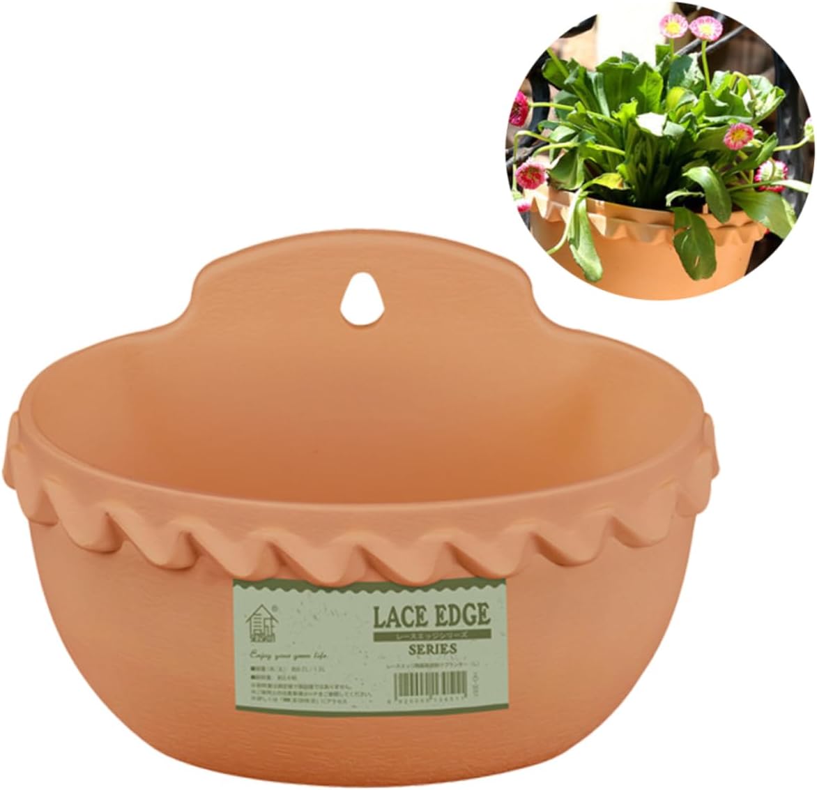 2pcs Hanging Flower Pot Light Brown Plastic Wall-Mounted Storage Basket Semi-Circular Design for Easy Arrangement of Plants for More