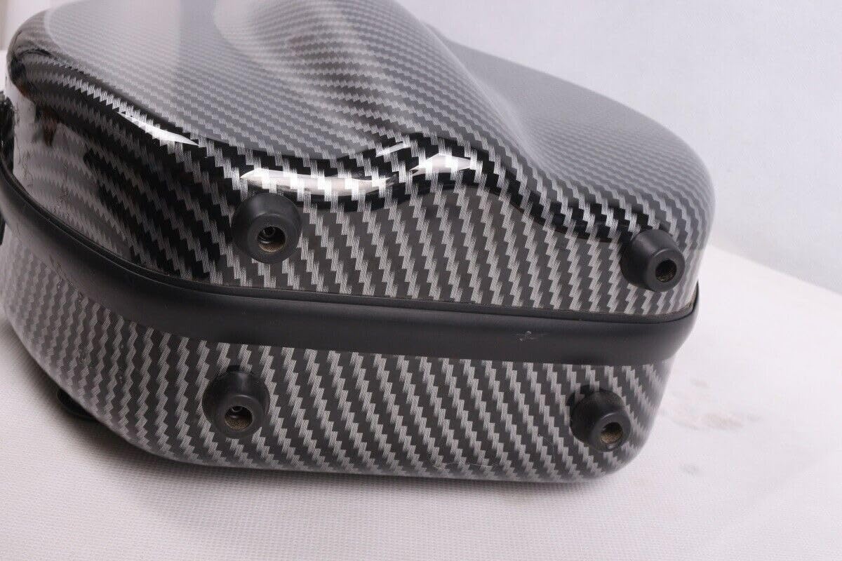 Estuche de violín de tamaño completo 4/4 de fibra de carbono a rayas o caja de violín cepillada, funda ligera y colorida con correa fuerte (rayas negras)