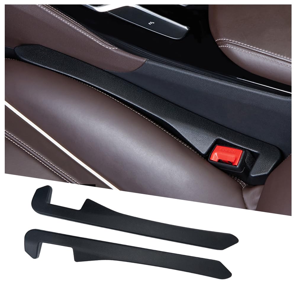2-Pack Car Seat Gap Filler Organizer - Universal Console Catcher With Phone Holder & Seat Belt Holes