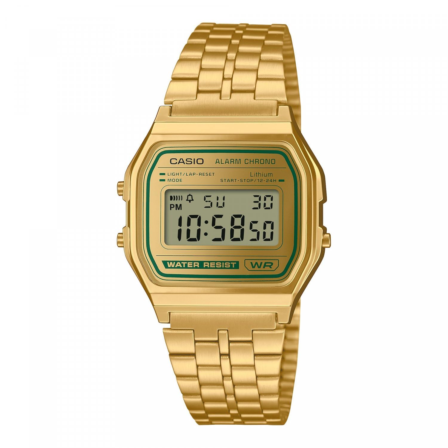 Casio Unisex Vintage Gold Tone Digital Watch A158WEGV-9AEF
