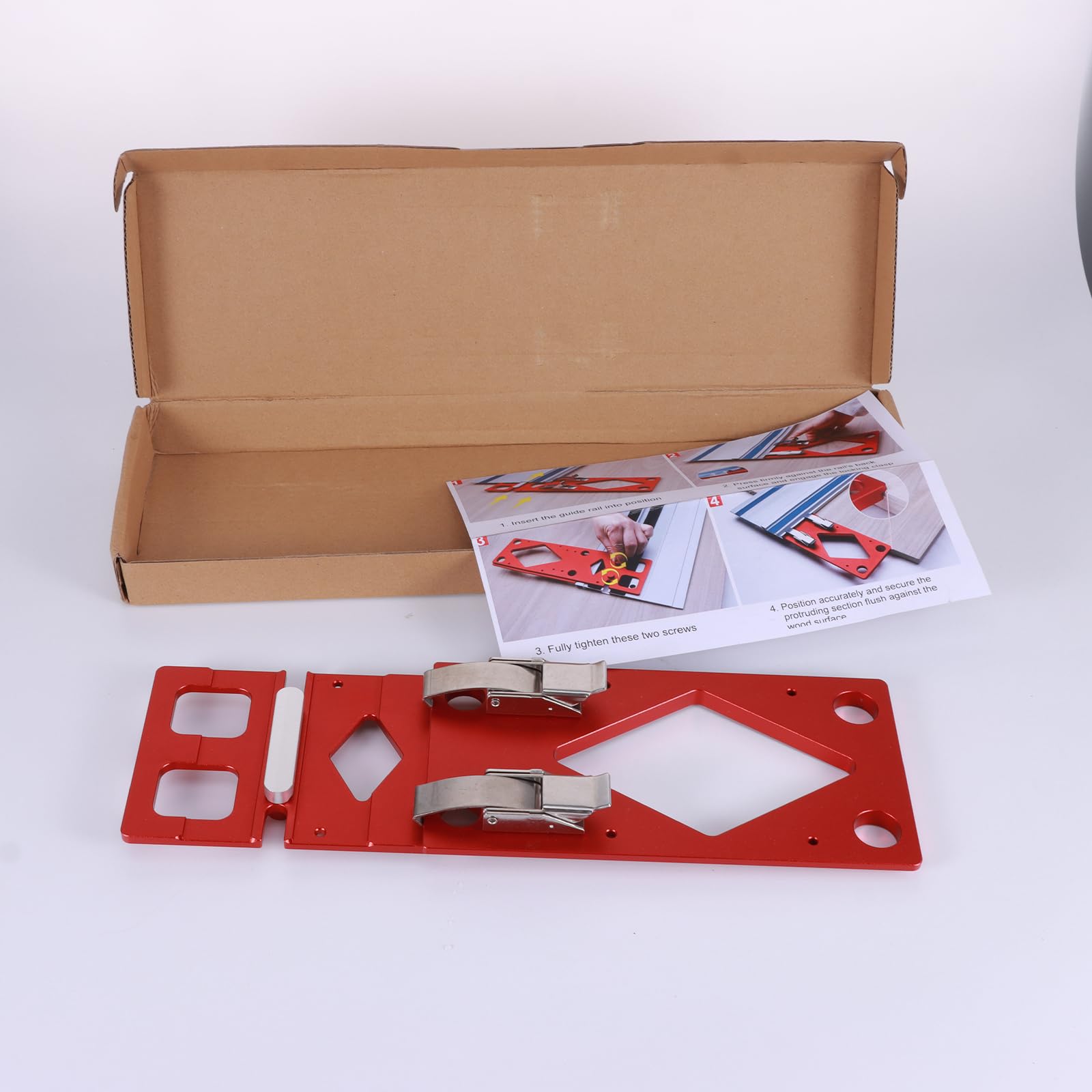 Butée d'angle pour rail de guidage, butée d'angle à 90 ° en alliage d'aluminium usiné CNC, pour Festool, Makita, Powertec & WEN - Coupe d'angle précise avec guide pour projets en bois et bricolage