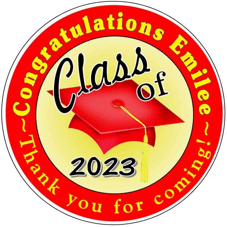 RED AND GOLD GRADUATION PARTY FAVORS DECORATIONS LABELS FOR YOUR FAVORS class of