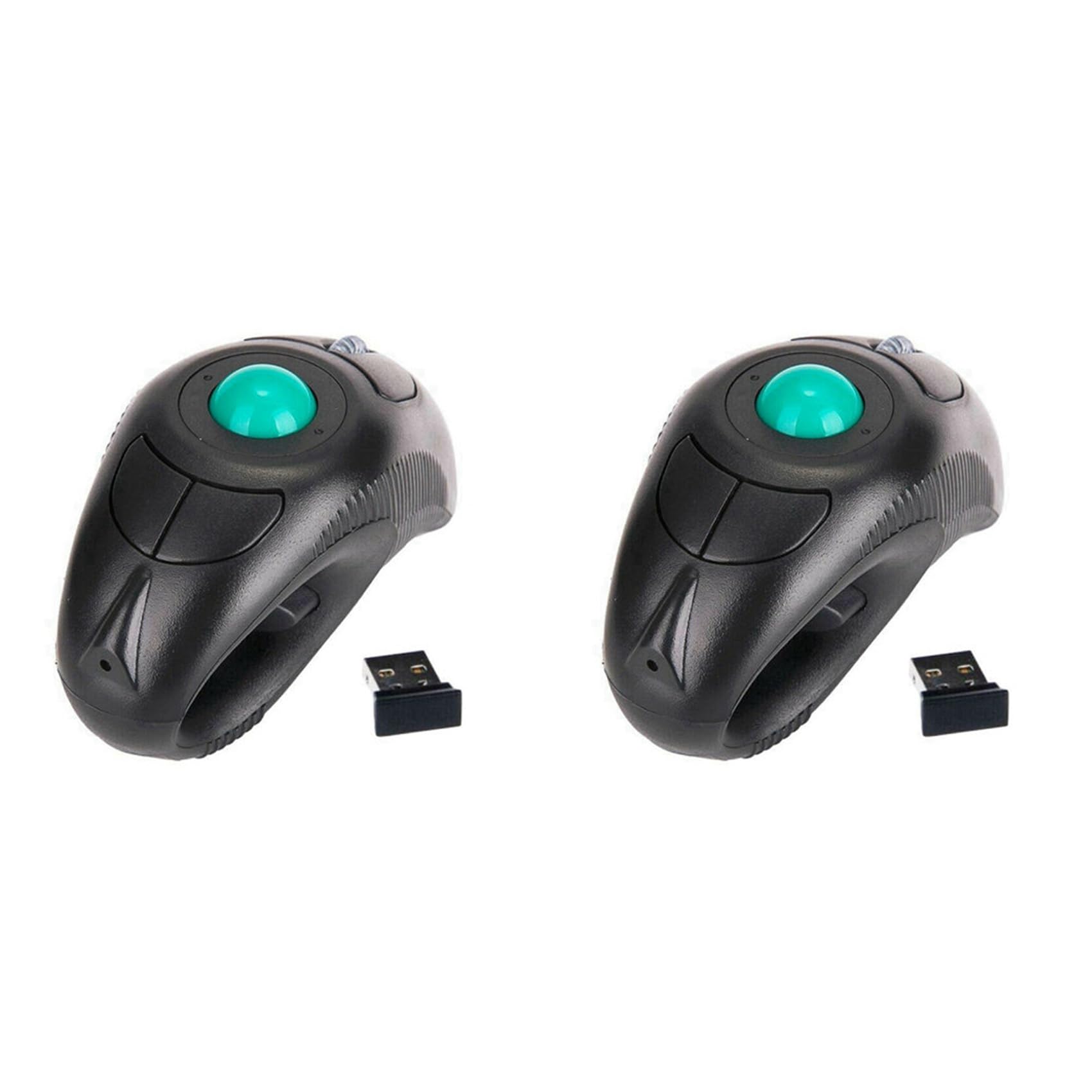 2X 2.4G Wireless Air Mouse Ergonomique Trackball Handheld Finger USB Souris USB Optique Trackball Souris