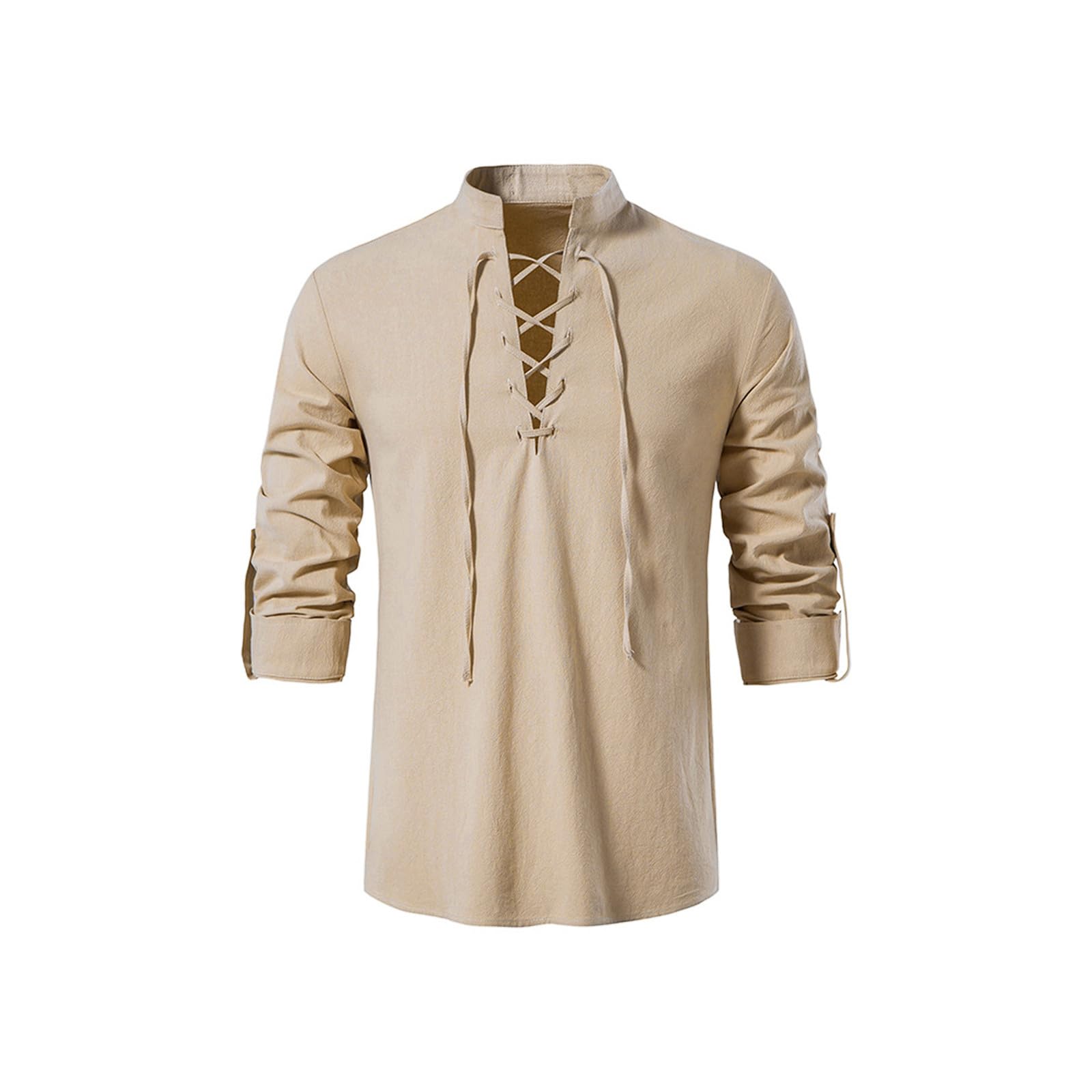 Chemise médiévale lourde, à lacets, nature, vêtement médiéval | Battle