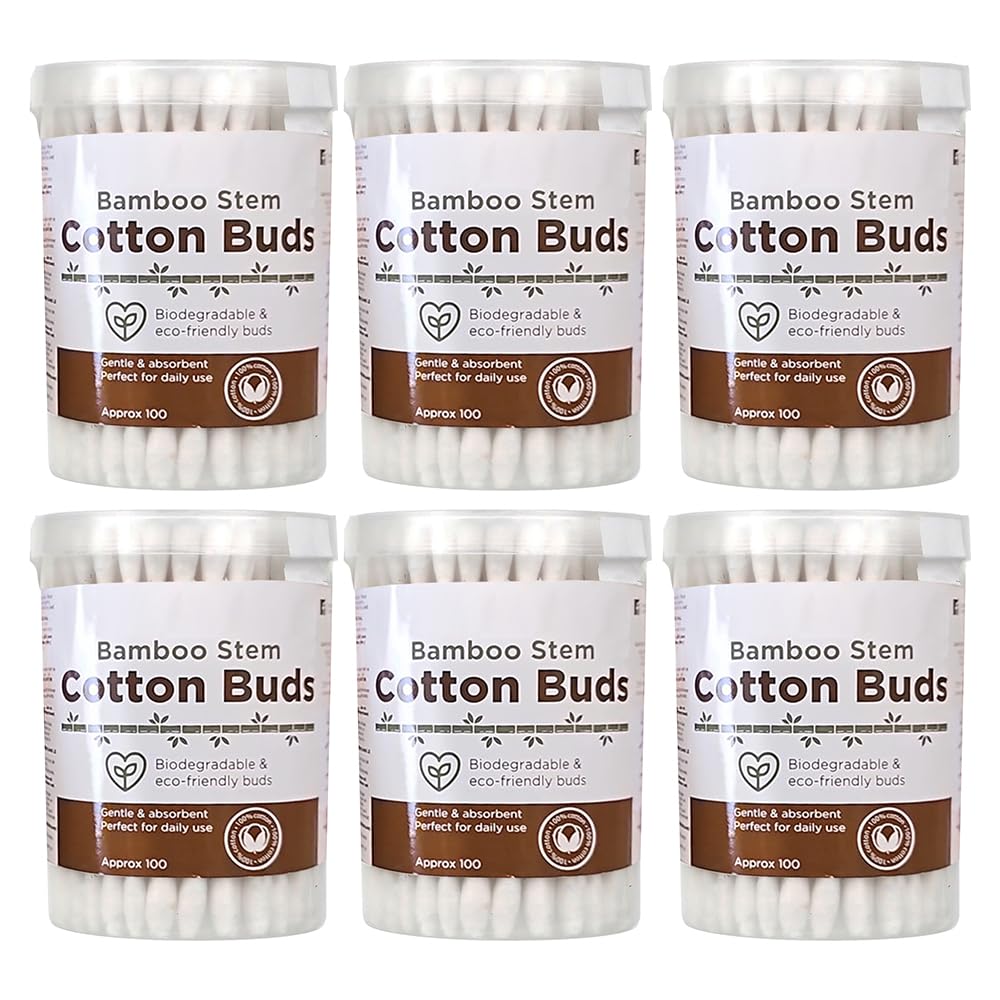 ZOPPER 600 Cotton Buds Bamboo Stem – Gentle & Absorbent Cotton Swabs for Makeup, Cleaning, Crafts & Beauty – Eco-Friendly Biodegradable Ear Buds for Household & Personal Care