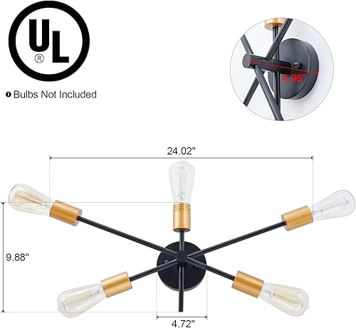 Miniatura 6 de VANZARLA Lámpara de pared moderna, luces de pared para sala de estar, luz de baño, luz industrial de tocador de baño, lámpara de montaje empotrado