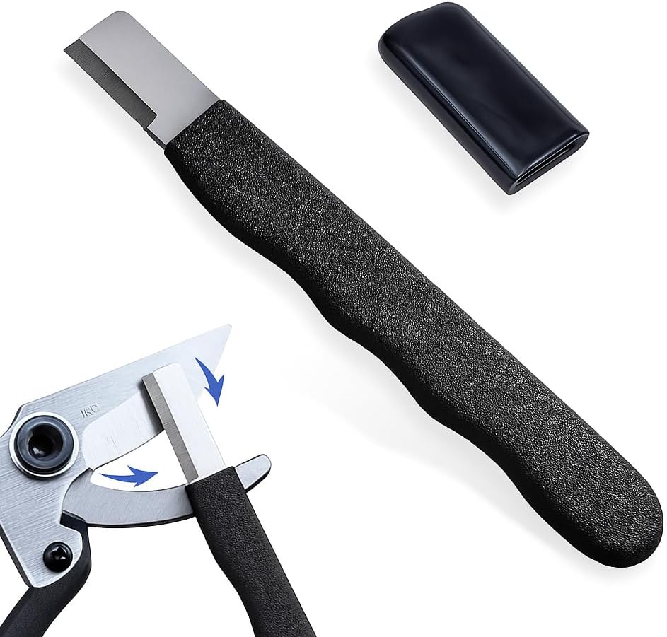 HICOBER Multipurpose Garden Tool Blade Sharpener for Knife, Pocket Shears Scissor Sharpeners, Knife Sharpeners Toolfor Pruning Shears, Hedge Scissors, Kitchen Sharpener for Home, Manual Pocket Shapner