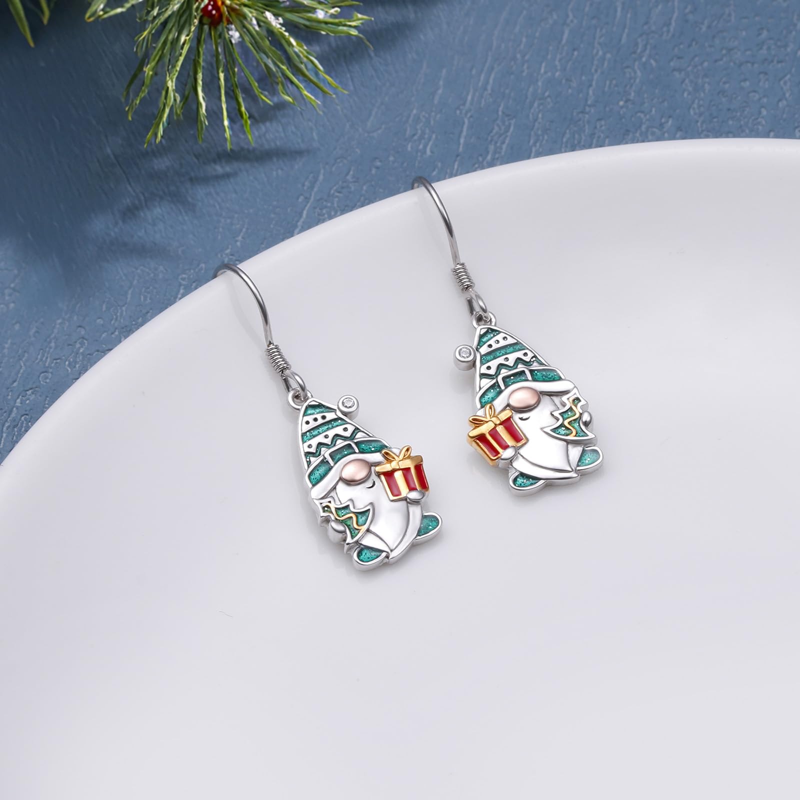 Schneeflocke Schneemann Weihnachten Schmuck für Damen 925 Sterling Silber Weihnachts Ohrringe und Kette mit Anhänger Weihnachten Geschenke für Frauen