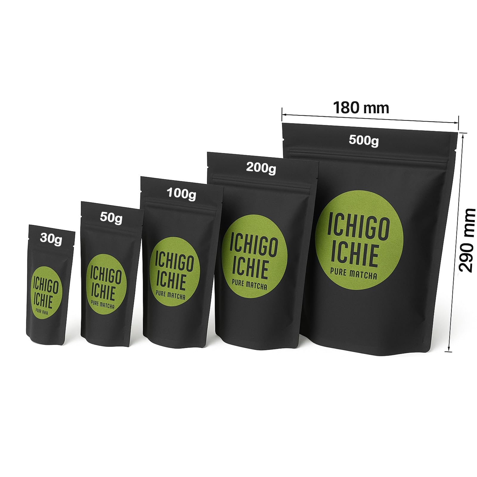 Ichigo Ichie Pure Matcha Zielona Herbata w Proszku, Idealna do Latte, Sproszkowane Liście Herbaty, Matcha Bogata w Przeciwutleniacze, Wegańska, bez Laktozy i Odpowiednia dla Diety Keto, 200 g