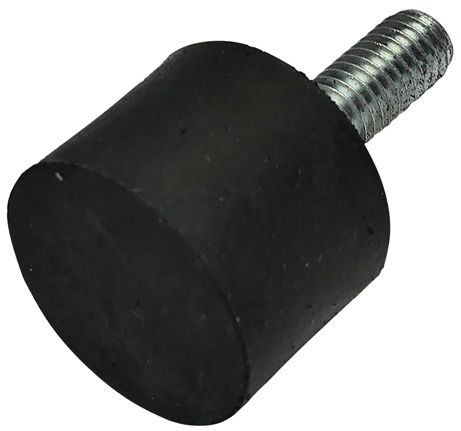 AERZETIX - Lot de 4 Pieds Patins Ronds Anti-Vibrations en Caoutchouc et Acier - Filetage M6 - Ø20mm H: 15mm - Dureté Shore 55 ±5 - Noir et Argent - Charge 289N 29.5kg x4