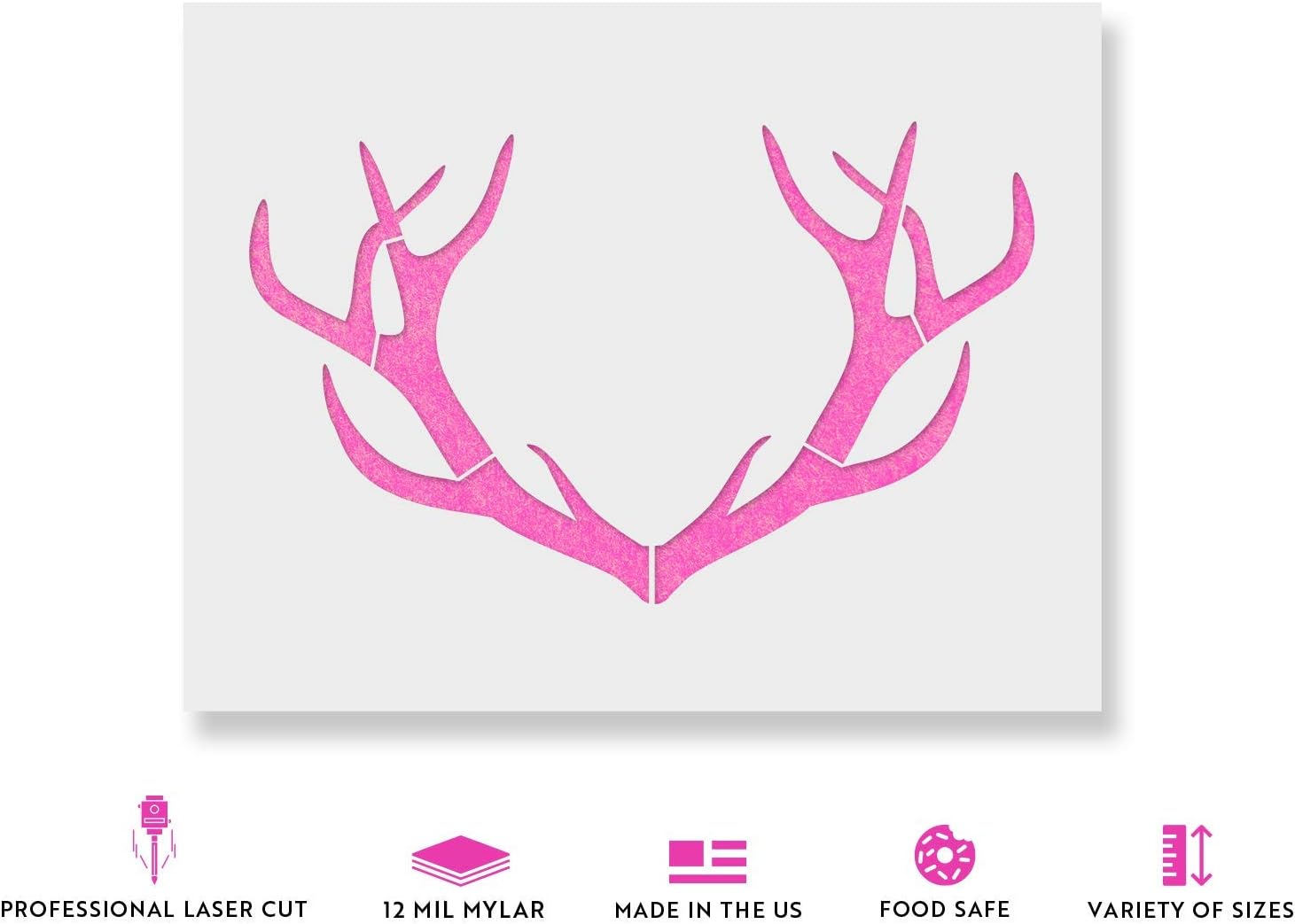 Deer Antlers Stencil - Outdoor, Buck, Camo, Camping