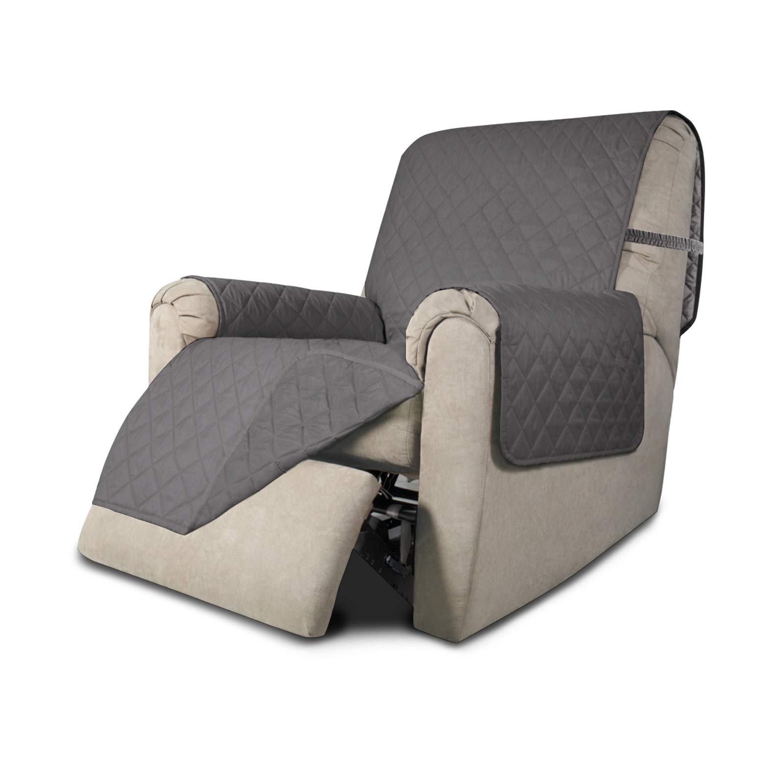 Easy-Going Reversible Couch Cover, Recliner 19 in, Gray/Gray