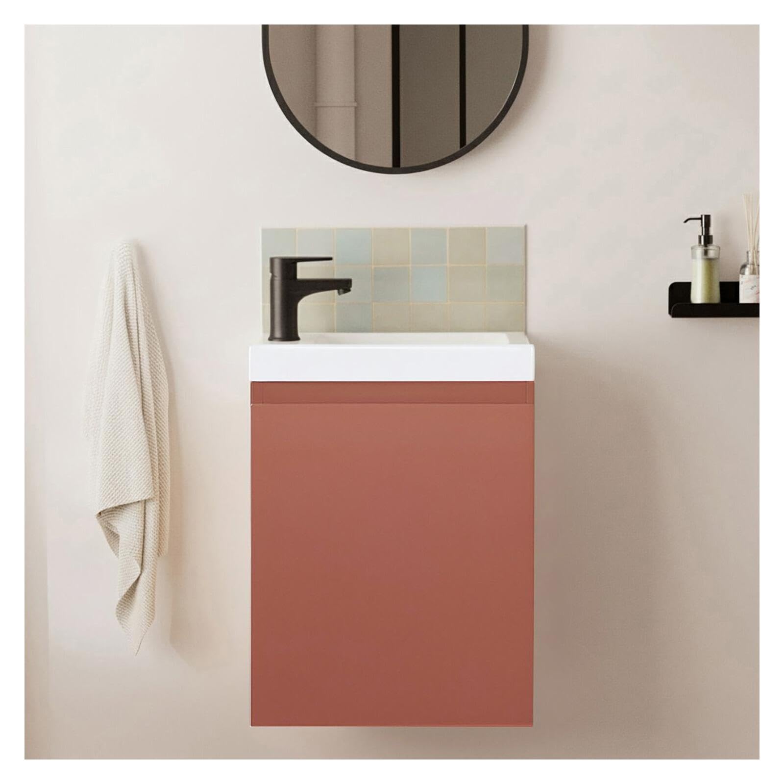 MOB-IN Meuble Lave-Mains Lisa + Robinet Noir