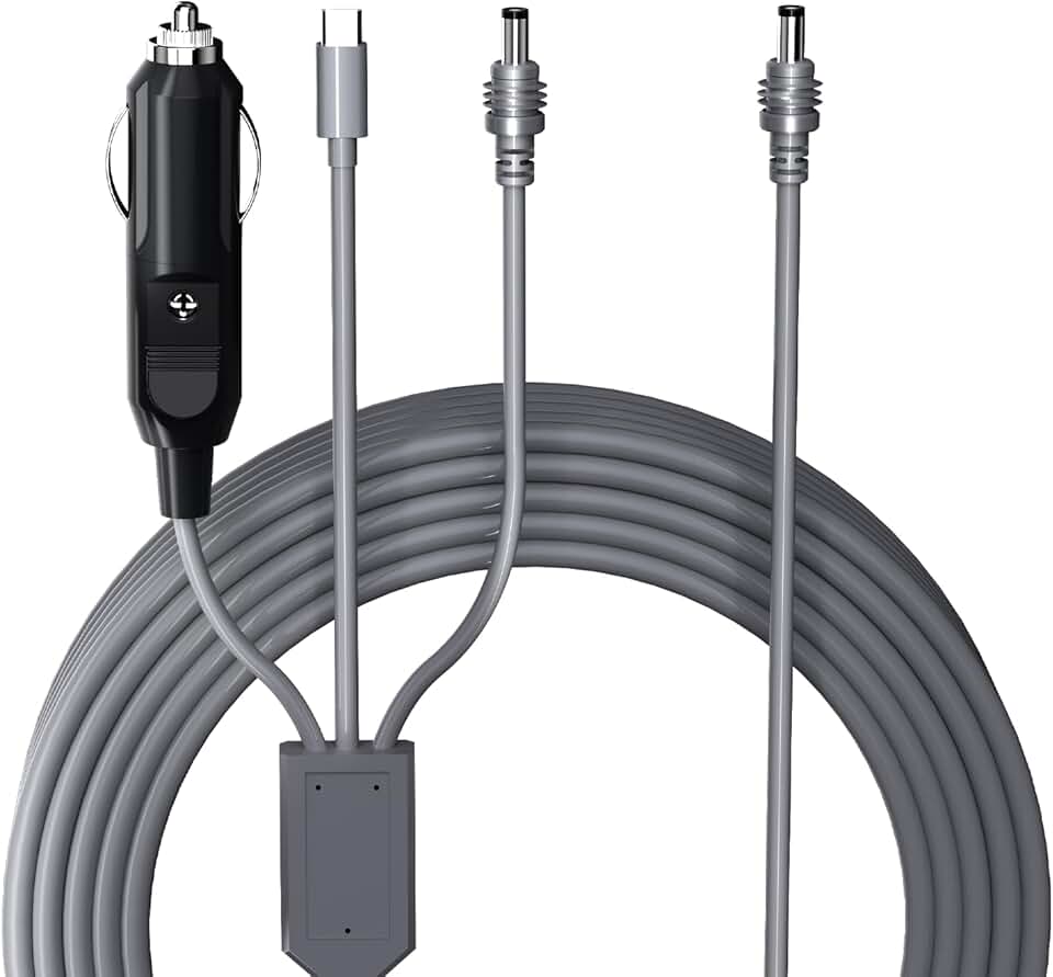 CHGRNLF Cabo 3 Em 1 Para Starlink Mini 15 Pés/5 M, Entrada De 140 W, Alimentação Usb C Cc, 12 V-24 V, Carro, À Prova D'Água 18 Awg, Funciona Com Fonte 65 W+ Pd